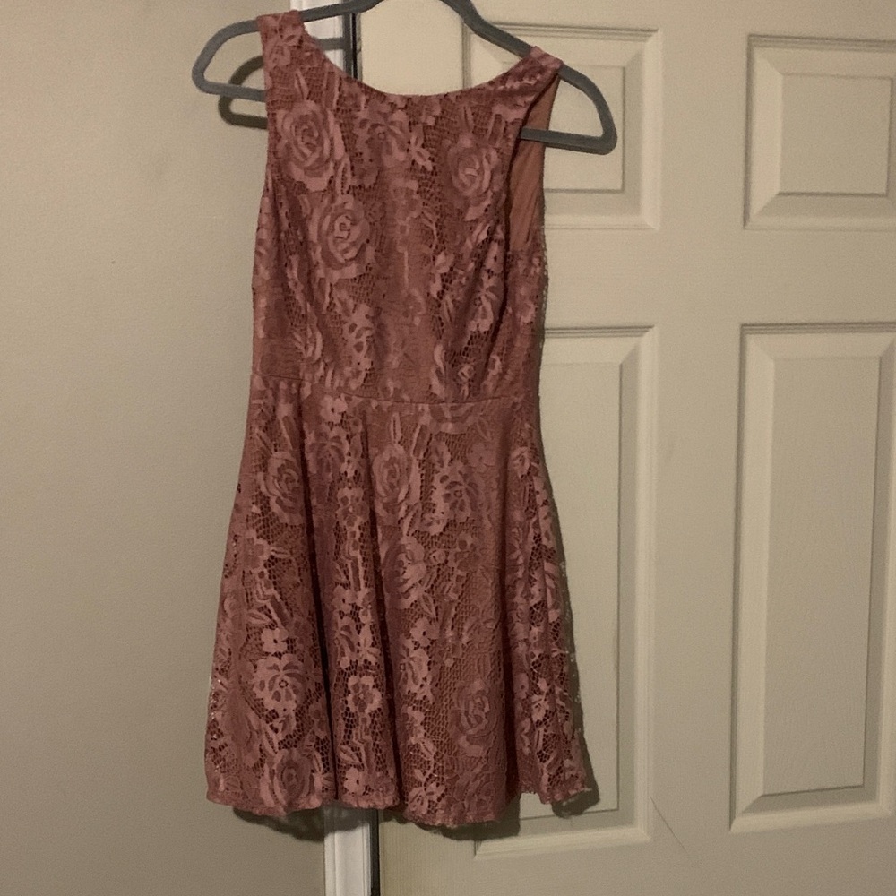 Speechless Blush Lace Mini Dress
